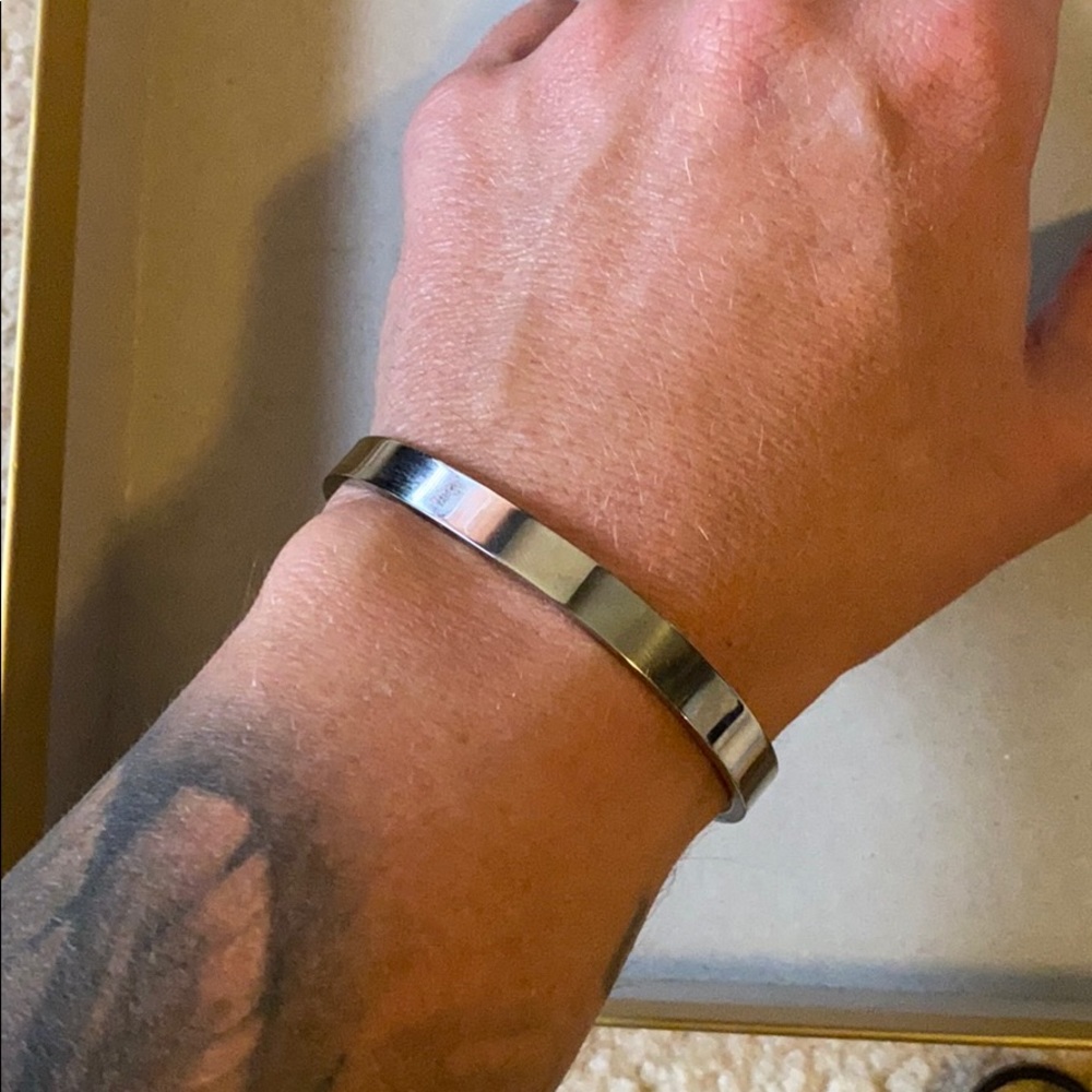 Silver cuff with inscription